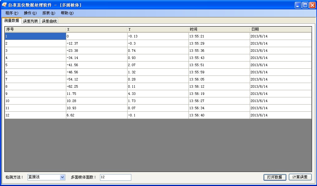 多面棱體測(cè)量數(shù)據(jù)分析軟件包